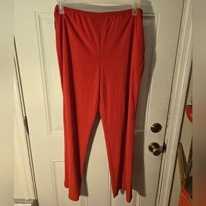 Vintage Antthony Red Leisure Pants Elastic Polyester Pockets Size Large